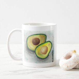 Mug Coupe Avocado verte en demi-aquarelle