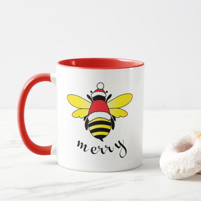 Mug Coupe Bee Merry Holiday/ (Avec donut)