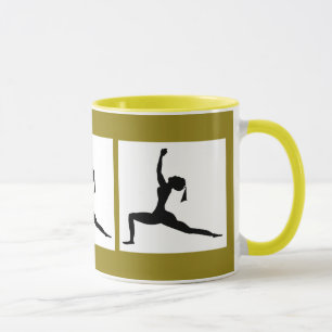Mug Coupe Combo de café/tasse de café jaune vert 'Yoga