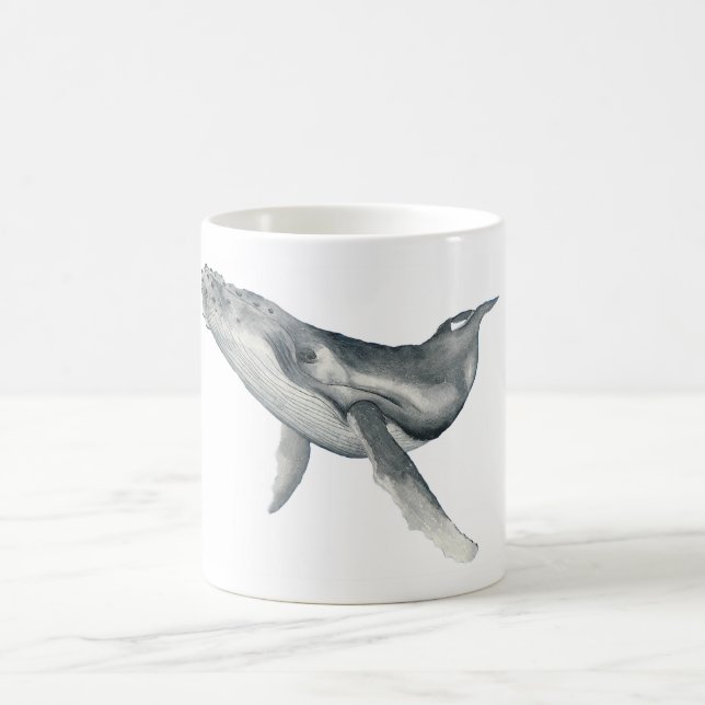 Mug Coupe d'aquarelle de baleine à bosse (Centre)