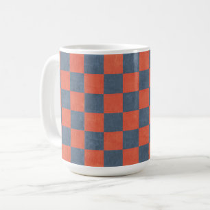 Mug Coupe d'art Carré rouge et bleu de style Denim
