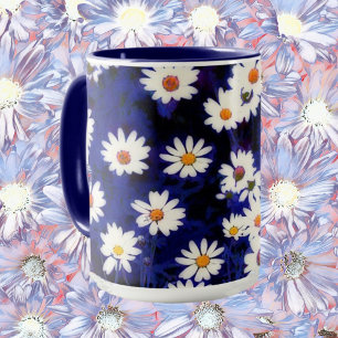 Mug Coupe d'art de la marguerite bleue