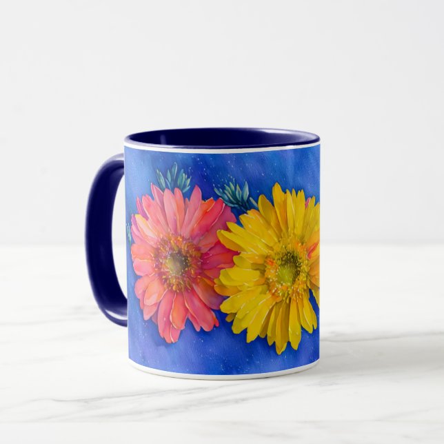 Mug Coupe d'art de la musique à trois fleurs marguerit (Devant gauche)