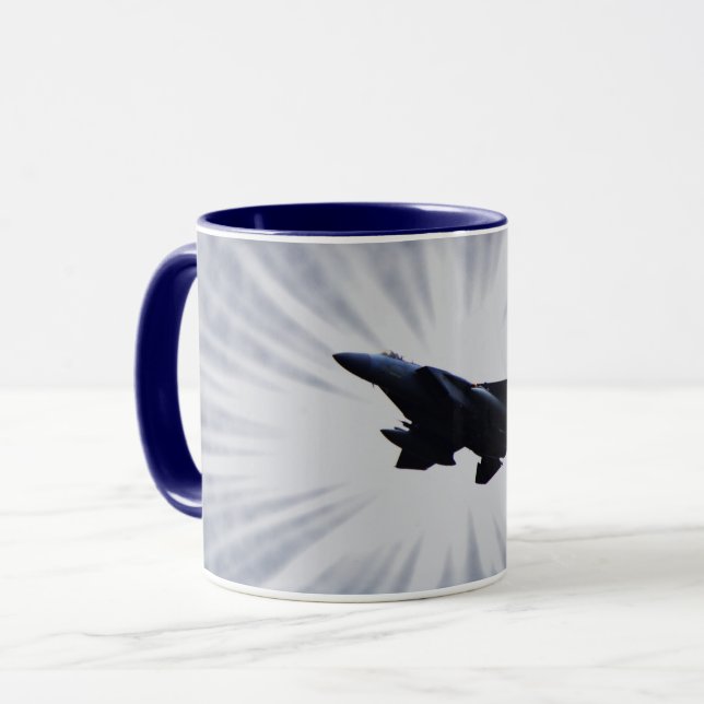Mug Coupe d'art de l'aviation F 15 Fighter Jet (Devant gauche)