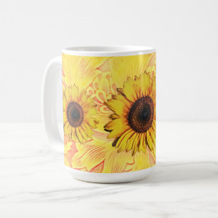 Mug Coupe d'art des tournesols jaunes