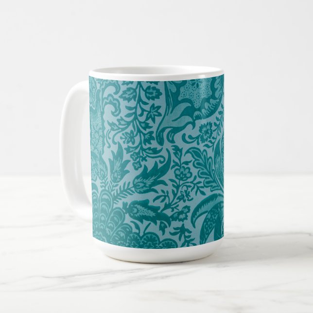 Mug Coupe d'art en bleu Vintage turquoise (Devant gauche)