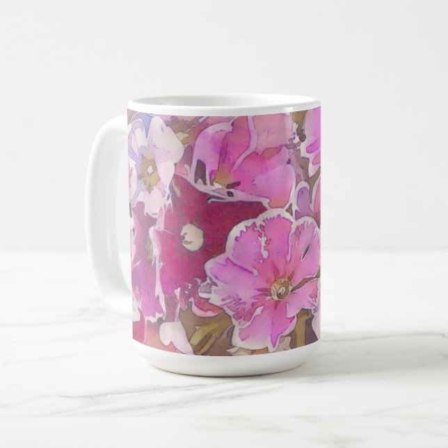 Mug Coupe d'art floral rose Primrose (Devant gauche)