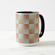 Coupe de À damiers de café saumon et bleu