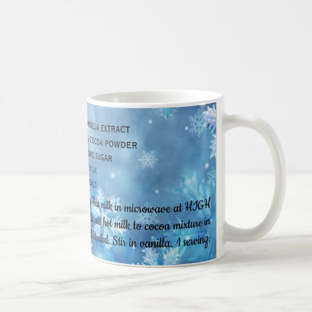 Mug Coupe de cacao avec recette pour une portion (Droite)