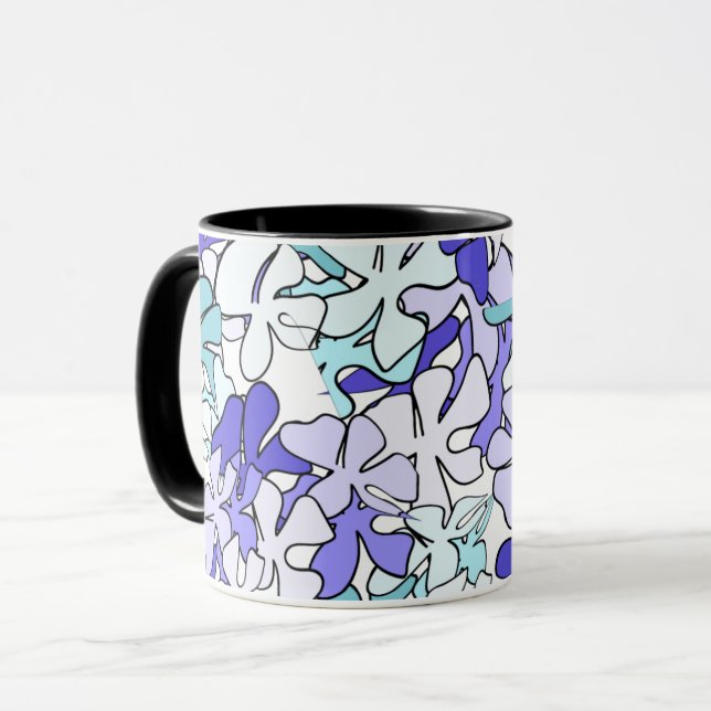 Mug Coupe de café bleu et violet de charme (Devant gauche)