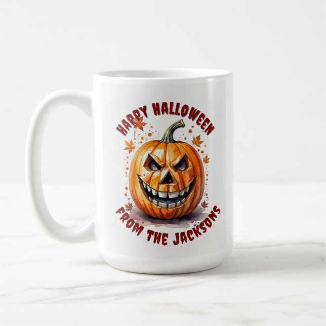 Mug Coupe de café Citrouille Halloween sur mesure (Gauche)