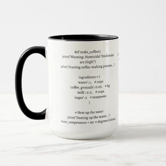 Mug Coupe de café codeur (Gauche)