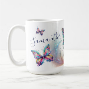 Mug Coupe de café d'art Pastel Papillon personnalisé
