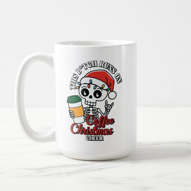 Mug Coupe de café de Noël avec Squelette Festif Design (Gauche)
