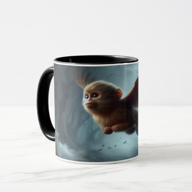 Mug Coupe de café de singe volant (Devant gauche)