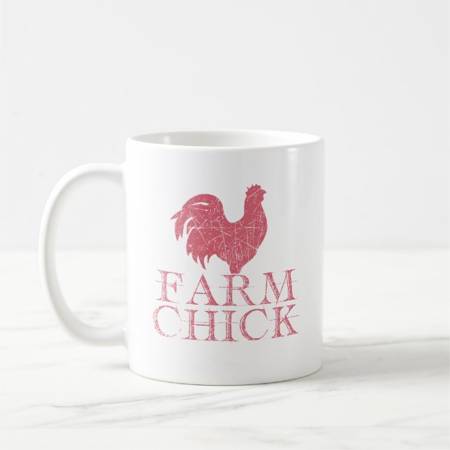 Mug Coupe de café en chick de ferme - Cadeau amusant p (Gauche)