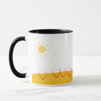 Mug Coupe de café et de thé, blanc avec coloré à l'int