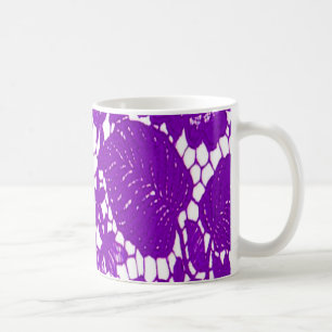 Mug Coupe de café Feuille à la dentelle violette