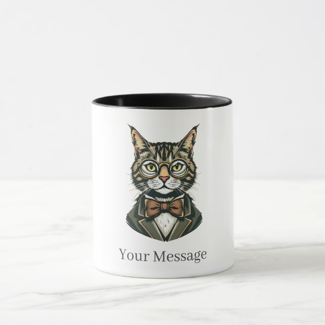 Mug Coupe de café Gentleman Feline personnalisée (Centre)