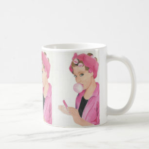 Mug Coupe de café Lady Rose Peint à la main
