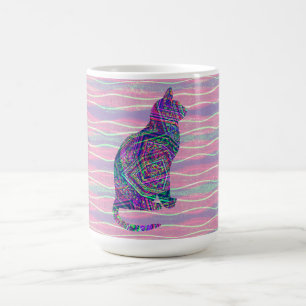 Mug Coupe de café Motif de chat de style vintage