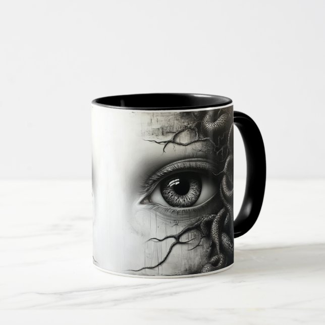 Mug Coupe de céramique "Medusa's Gaze" (Devant droit)
