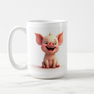 Mug Coupe de cochon de cochon sur le visage souriant