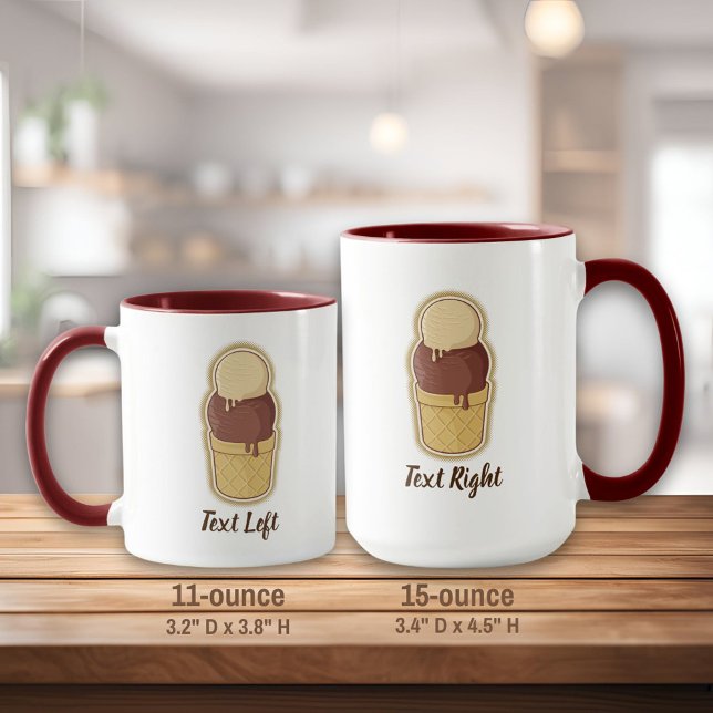 Mug Coupe de glace à deux boules (Créateur téléchargé)