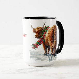 Mug Coupe de la vache Highland "Moo-ry Christmas"