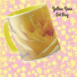 Mug Coupe de Musique Jaune Rose Art Garden