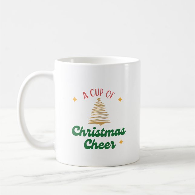 Mug Coupe de Noël de la joie avec l'or (Gauche)