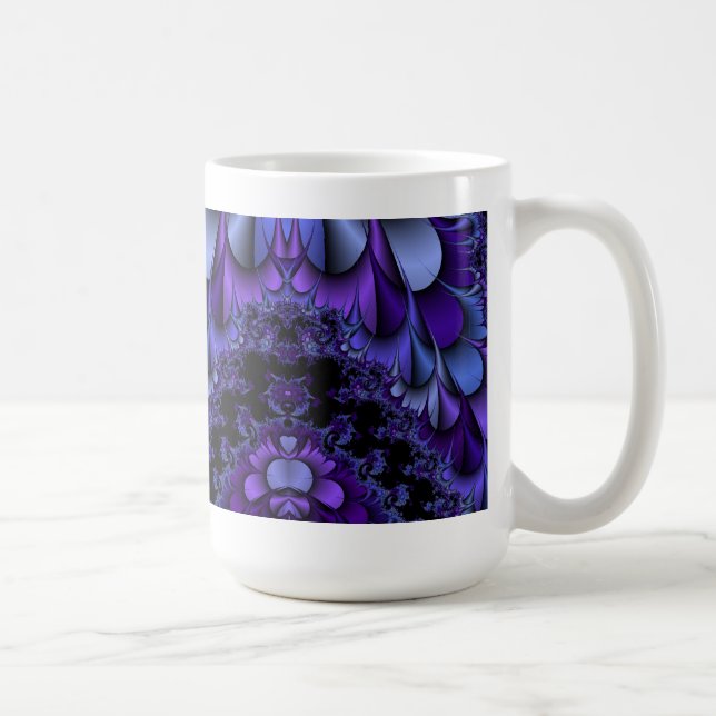 Mug Coupe de pétales violets fractales (Droite)