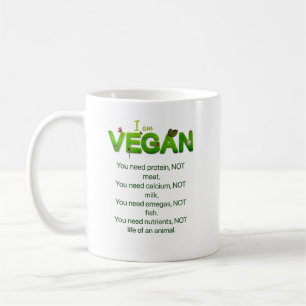 Mug Coupe de slogan végétalien.