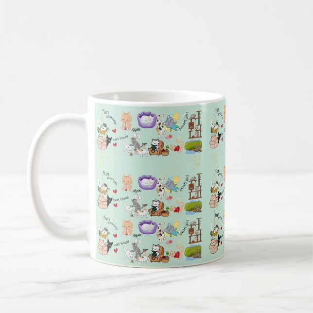 Mug Coupe des chats et des chats mignons (Gauche)