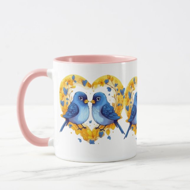 Mug Coupe d'Inséparables romantiques (Gauche)