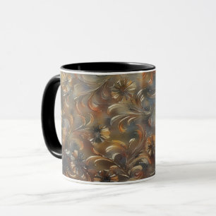 Mug Coupe d'or florale d'art de bronze