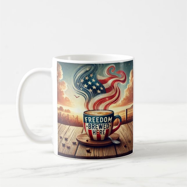 Mug Coupe du café à thème Liberté patriotique (Gauche)