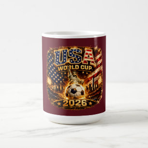 Mug Coupe du Monde USA 2026 Art Liberté Vintage Footba