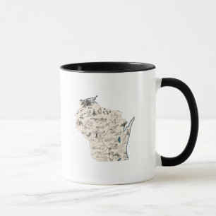 Mug Coupe du Wisconsin de café sur la carte des photo