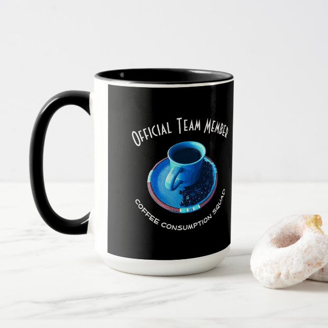 Mug Coupe et soucoupe bleu Lover Personnalisée (Avec donut)