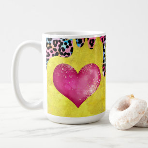 Mug Coupe jaune et taches de léopard