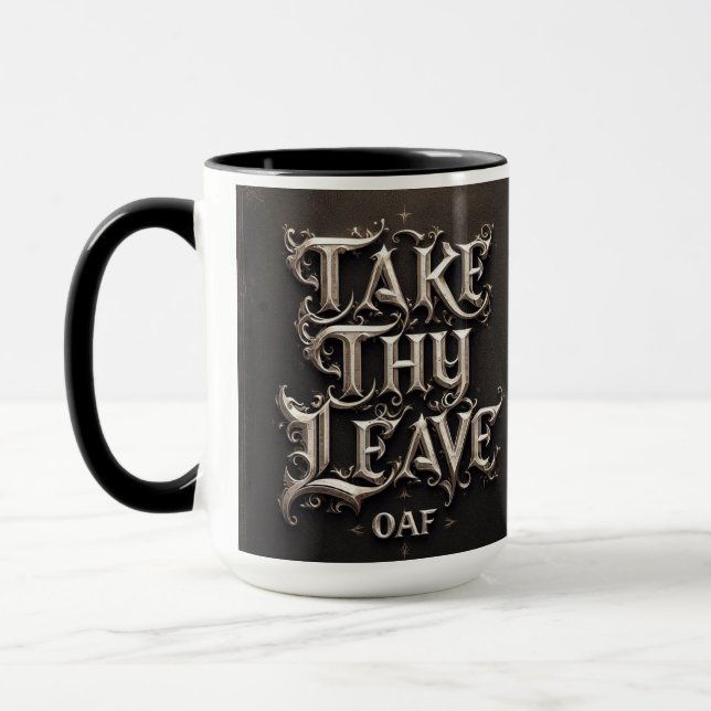 Mug Coupe médiévale de café-Mug "Take Thleave, Oaf" (Gauche)