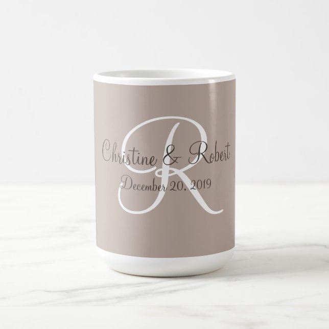 Mug Coupe monogrammée Mariage ou anniversaire (Centre)