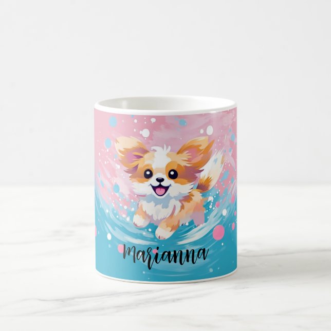 Mug Coupe Papillon Joueuse : Tache de rose et de bleu (Centre)