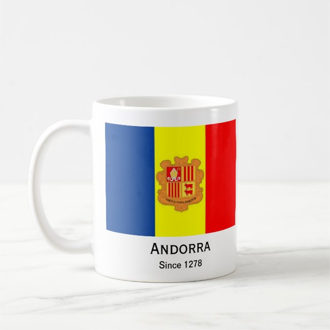 Mug Coupe personnalisée du drapeau d'Andorre (Gauche)
