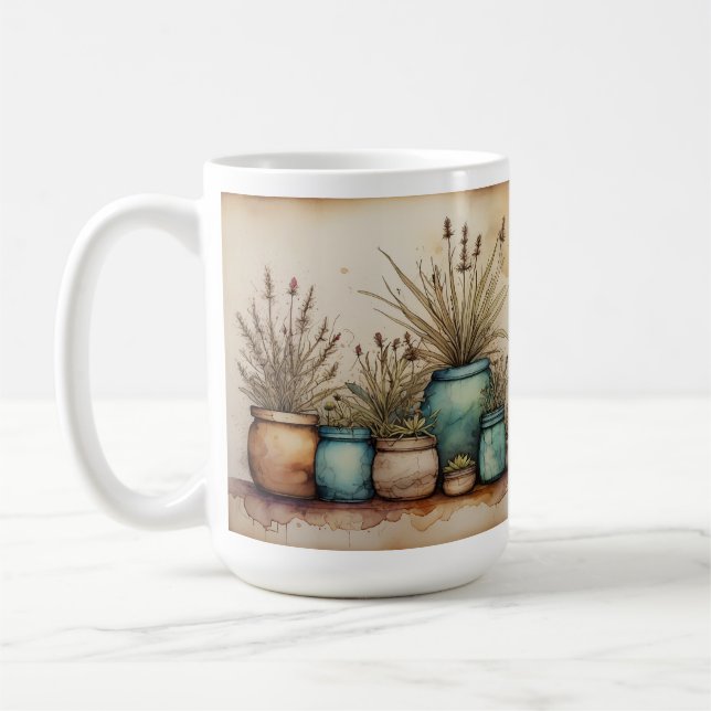 Mug Coupe plante Lover, Aquarelle Pointe Plante (Gauche)