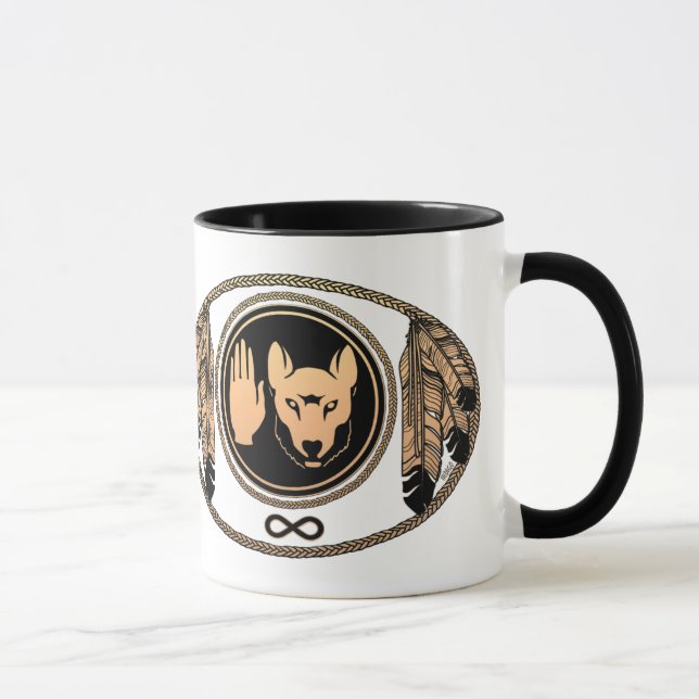 Mug Coupe Rebellion Wolf Art autochtone Metis Coffee M (Droite)