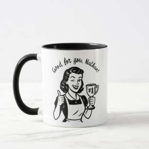 Mug Coupe Rétro #1 de la Femme - Drôle Personnalisé