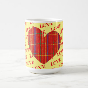 Mug Coupe Rouge Plaid Bright Heart Log Cup