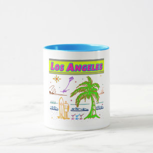 Mug Coupe Surfer Beach "Los Angeles"